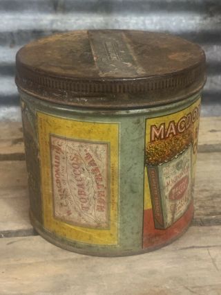 ANTIQUE EARLY 1900S MACDONALD ' S BRITISH CONSOL CIGARETTE TOBACCO TIN LITHO CAN 4