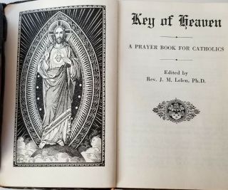 VTG Key of Heaven (two) 1939 1940 Catholic Large Print,  Cover Beautifully Rough 4