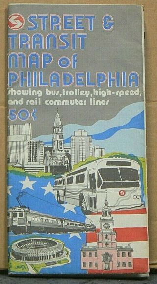 1974 Street And Transit Map Of Philadelphia,  Pennsylvania
