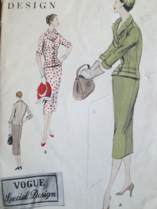 Vogue Special Design S 4590 Vintage Sewing Suit Pattern 14 Bust 32 50s 1950s Ff