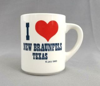I Love Braunfels,  Texas Tx Travel Souvenir Coffee Mug / Tea Cup Vintage 1983