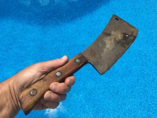 Heavy Duty Antique Paul Daemicke Chicago Solid Steel Butchers 9 " Meat Cleaver