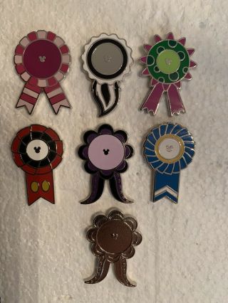 Wdw 2019 Hidden Mickey Wave B Character Ribbon Series Complete Set 7 Pins