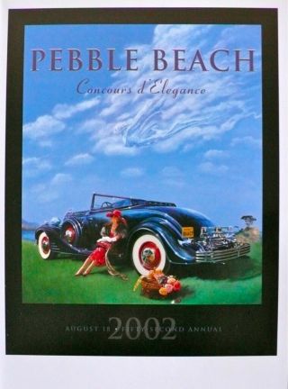 52nd Annual Pebble Beach Concours 2002 Poster Print Cadillac Nicola Wood