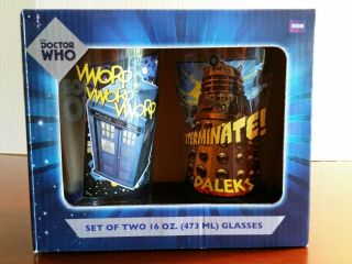Doctor Who 16 Oz.  Pint Glasses Daleks Tardis