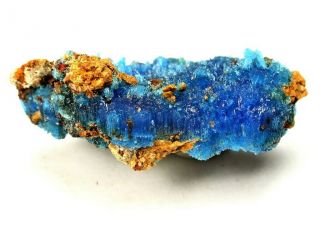 MINERALS : FIBROUS BLUE CHALCANTHITE WITH MATRIX FROM ARIZONA,  USA 3