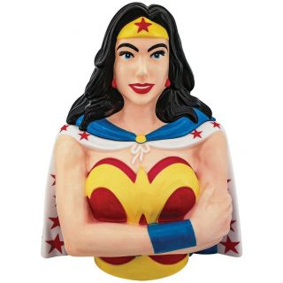 Dc Comics Wonder Woman Cookie Jar - Handpainted And Ceramic Collectible