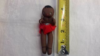 Vintage Folk Art Black Americana Home Made Doll,  4 ",  Cloth,  Sweet
