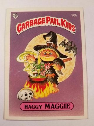 1985 Topps Haggy Maggie Garbage Pail Kids 16b Uk Mini Gpk Sticker Card