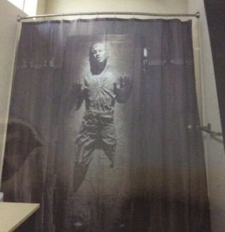 Star Wars Hans Solo In Carbonite Shower Curtain 71” X 71” - Nip