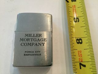 Vintage Zippo Lighter Miller Mortgage Company 1963