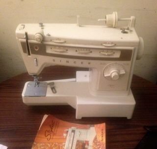 Vintage Singer Stylist 834 Zig Zag Sewing Machine With Bag And Pedal
