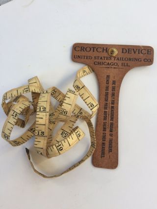 Antique Crotch Measuring Tape Device Us Tailoring Co Chicago