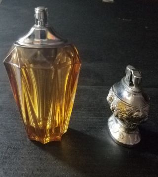 Vintage Table Viking Glass Amber,  vintage chrome lighters Mid Century 3