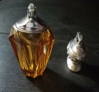 Vintage Table Viking Glass Amber,  vintage chrome lighters Mid Century 5