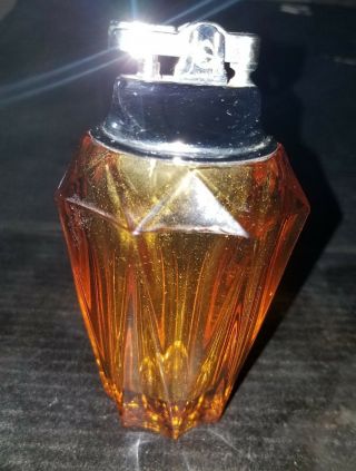Vintage Table Viking Glass Amber,  vintage chrome lighters Mid Century 8