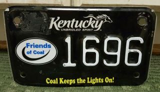 Kentucky - " Friends Of Coal " - Motorcycle License Plate