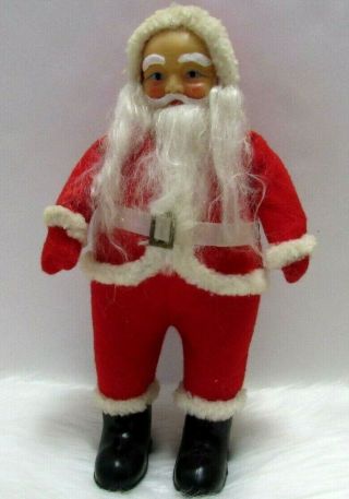 Vintage Santa Claus Doll 1950s 60s Plastic Face Composition Christmas Antique
