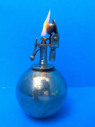 Vintage Rare Round Japanese Grenade Style Table Lighter (made In Japan)