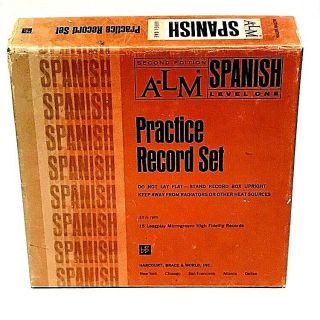 Vintage Alm Learn Spanish Practice Record Set 33s