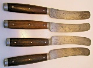 Goodell Company Butter Knife Set Of 4 Wood Handles Vintage
