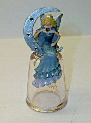 A Sterling Classic Flower Fairy Thimble - - Swinging On The Moon - -
