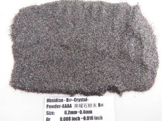 B Natural Black Obsidian Crystal Gemstone Specimen Grinding Sand Powder Healing