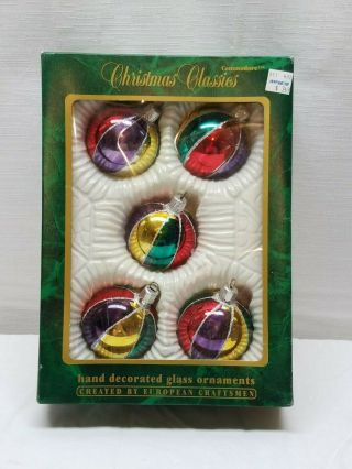 Vintage Glass Christmas Tree Ornaments Decoration Bauble Ball Glitter Box 3 " Box