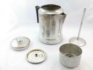 Vintage 9 Cups Stove Top Aluminum Percolator Coffee Maker Pot Made In Usa