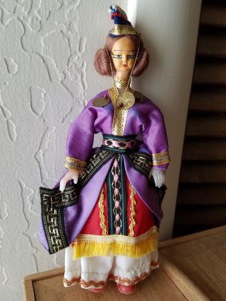 Traditional Doll Athens Greece Greek 7 " Colorful Vintage Woman 60s Handmade