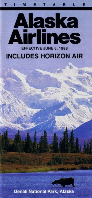 Alaska Airlines Timetable June 6,  1988 =