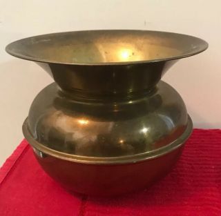 Vintage Brass Spittoon Made In England 6 1/8 " Tall