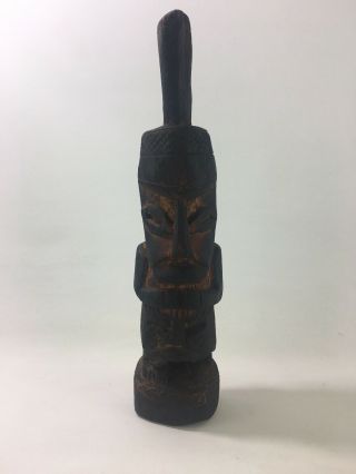 Vintage Hand Carved Tiki Wooden Statue Sculpture Figurine