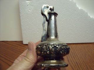 Vintage Collectible Ronson Decanter Silver Plated Table Cigarette Lighter