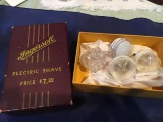 Grandma’s Box Of Vintage Night Lights In A Cool Ingersoll Electric Shave Box