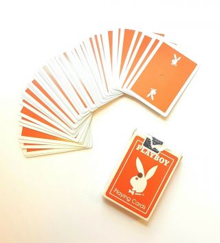 Vintage Playboy Orange Deck Atlantic City Hotel Casino Playing Cards 4