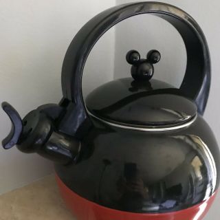 Mickey Mouse Tea Pot Kettle Disney Red Black Mickey Ears Disney World B10