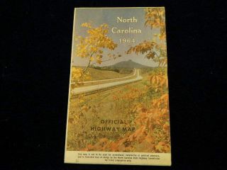 Vintage Official 1964 North Carolina State Highway Road Map