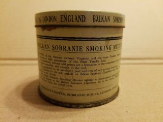 VINTAGE BALKAN SOBRANIE SMOKING MIXTURE TOBACCO TIN 2oz ROUND EMPTY ENGLAND 2