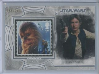 2018 Topps Star Wars Masterwork Han Solo Stamp Relic /200 Chewbacca
