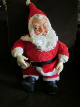Vintage 25 " Stuffed Santa Doll,  Rubber Face And Hands,  Made By My Toy