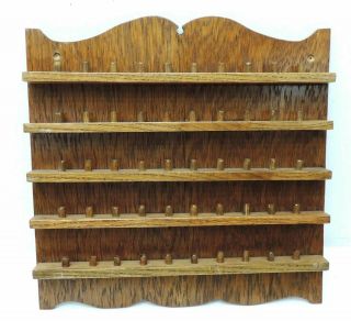 Thread Spool Wooden Display Case Holds 50 Oak Handmade