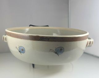 Vintage Ken Edwards El Palomar Blue Bird Stoneware Lidded Bowl - 5qt Casserole 3