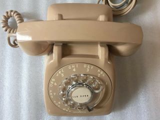 Vintage Automatic Electric Beige Rotary Dial Telephone