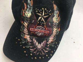 HARLEY DAVIDSON EMBROIDERED WOMENS LADIES CUTE FITTED HAT MEDIUM 2