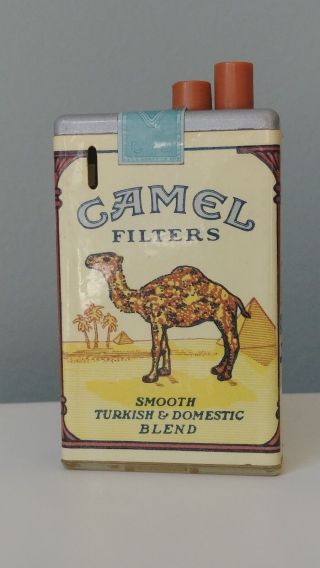 Vintage Camel Filters Mini Cigarette Pack Shape Push Button Lighter Promotional