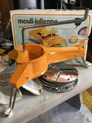 Vintage Mouli 445 Mouli - Julienne 5 Disc Grater Shredder Slicer