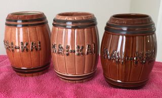 3 Vintage Mai - Kai " Barrel Of Rum " Tiki Mugs 1990 - 2016 Ft.  Lauderdale Hula Luau