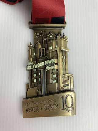 2013 Hollywood Tower Of Terror 10 Miler Race Medal Run Disney Walt Disney World