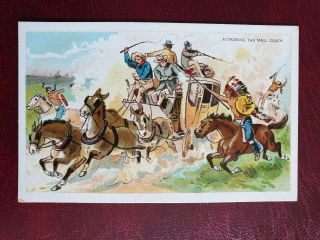 Duke 1888 N105 Cigarette Tobacco Card Cowboy Scenes - Attacking The Mail Coach